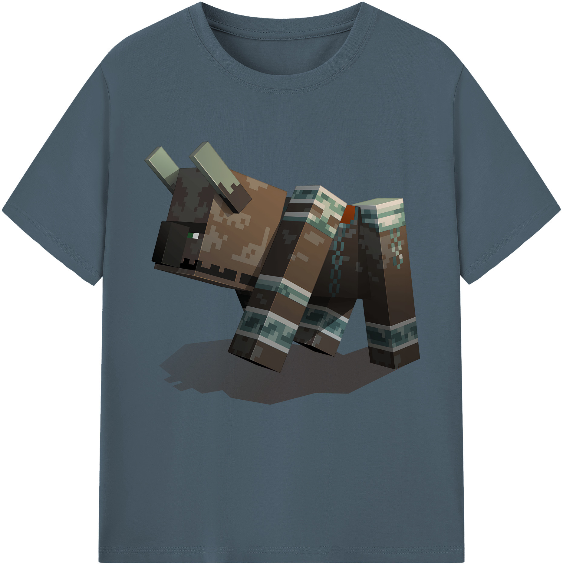 （画像用） マインクラフト ブロックの世界 Minecraft MC Block world 綿100％半袖Tシャツ（フロントプリント）